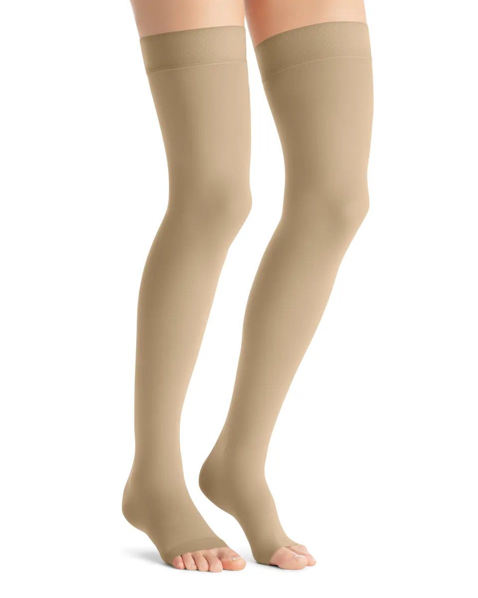 Jobst Opaque OPEN TOE 15-20 mmHg Thigh High w/ Silicone Top Band