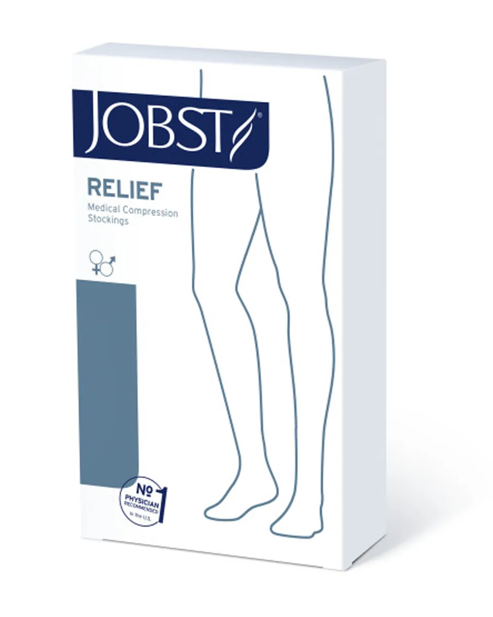 Jobst Relief Closed Toe Thigh Highs with Silicone Top Band 30-40 mmHg