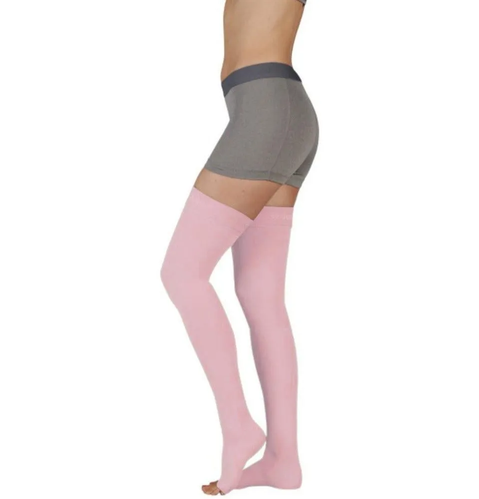 Juzo 3512 AG Dynamic Open Toe Thigh Highs w/ Silicone Top Band 30-40 mmHg - CLEARANCE