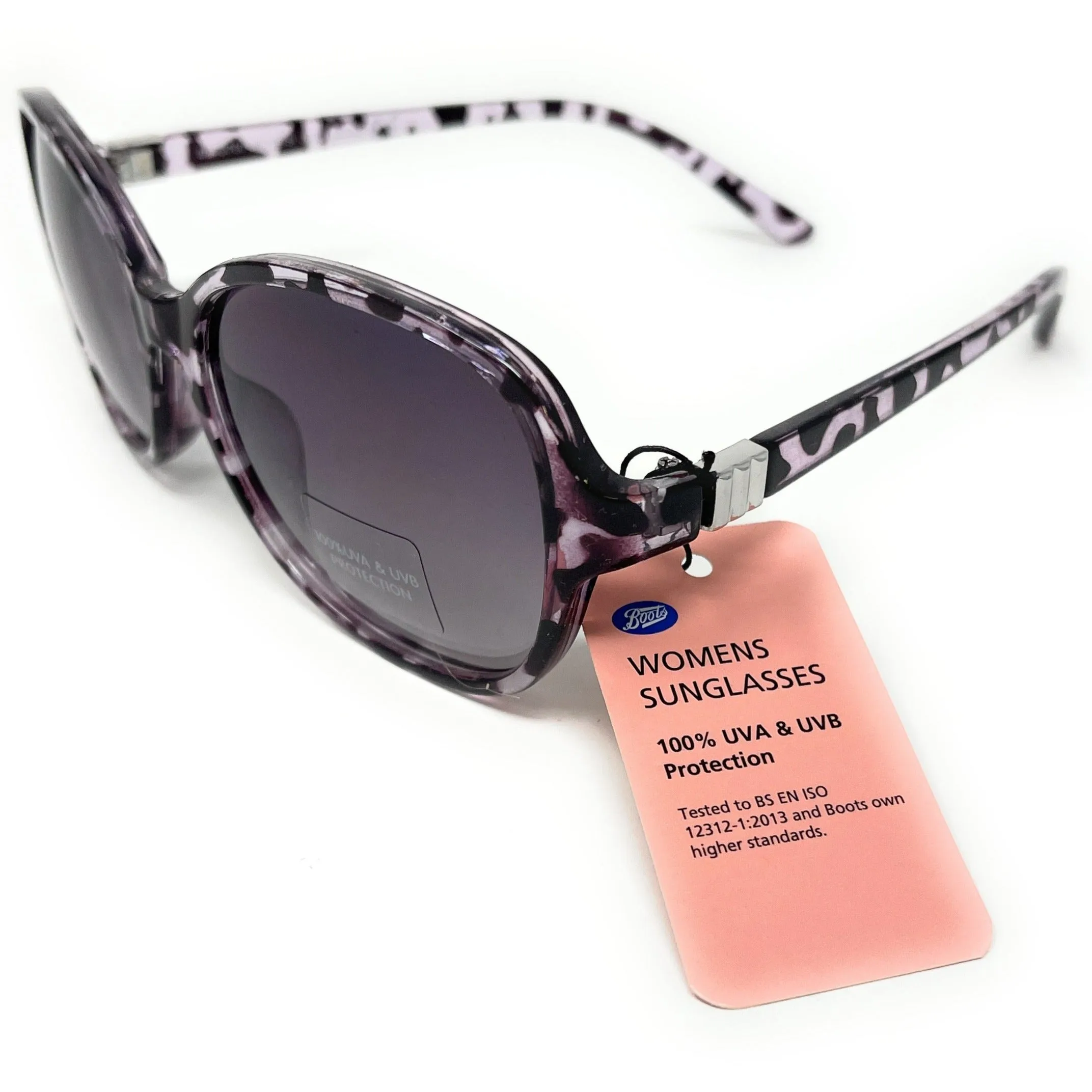 Ladies Sunglasses  Animal Print with Purple Tint by Boots 033J