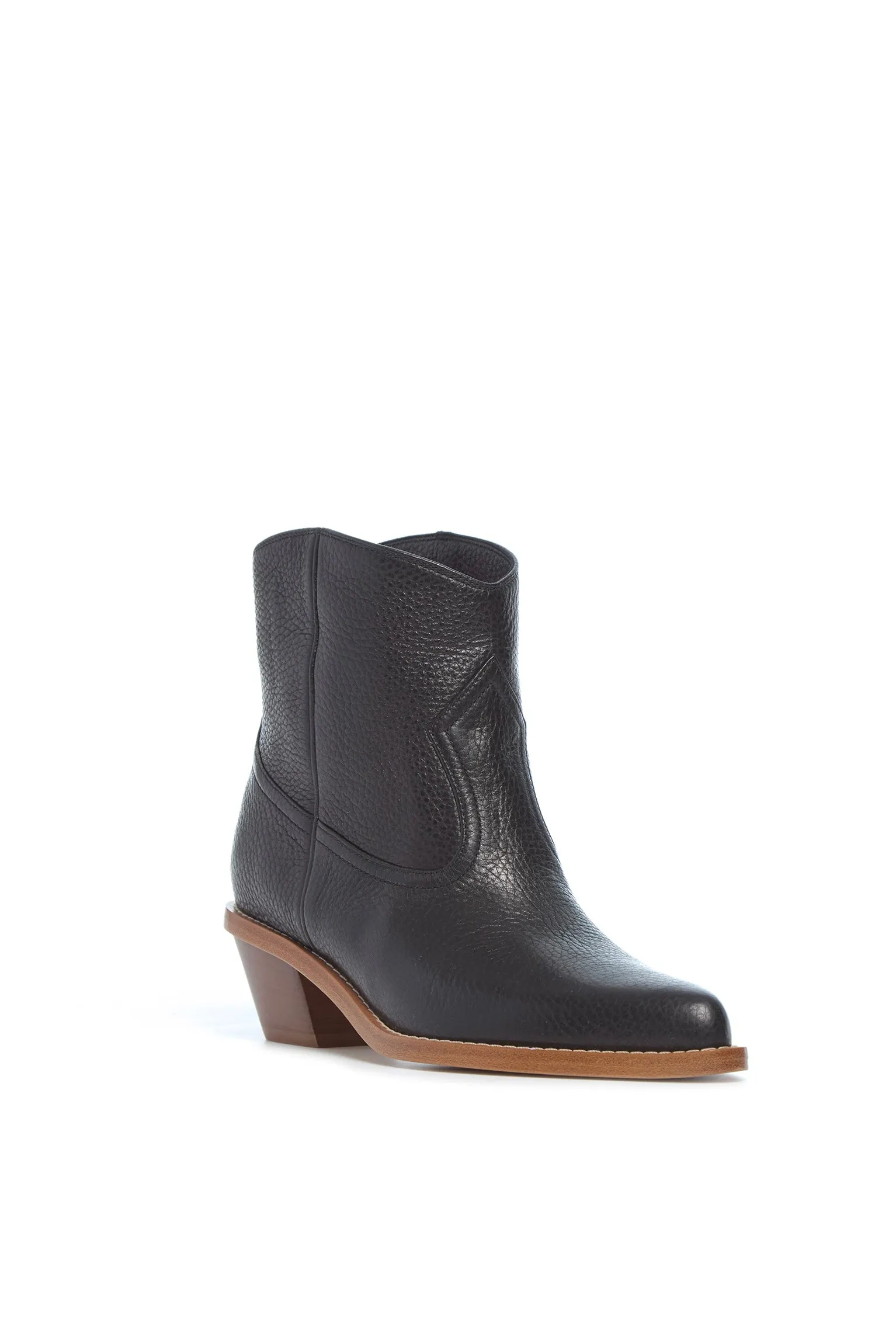 Leduc Ankle Boot in Black Textured Leather