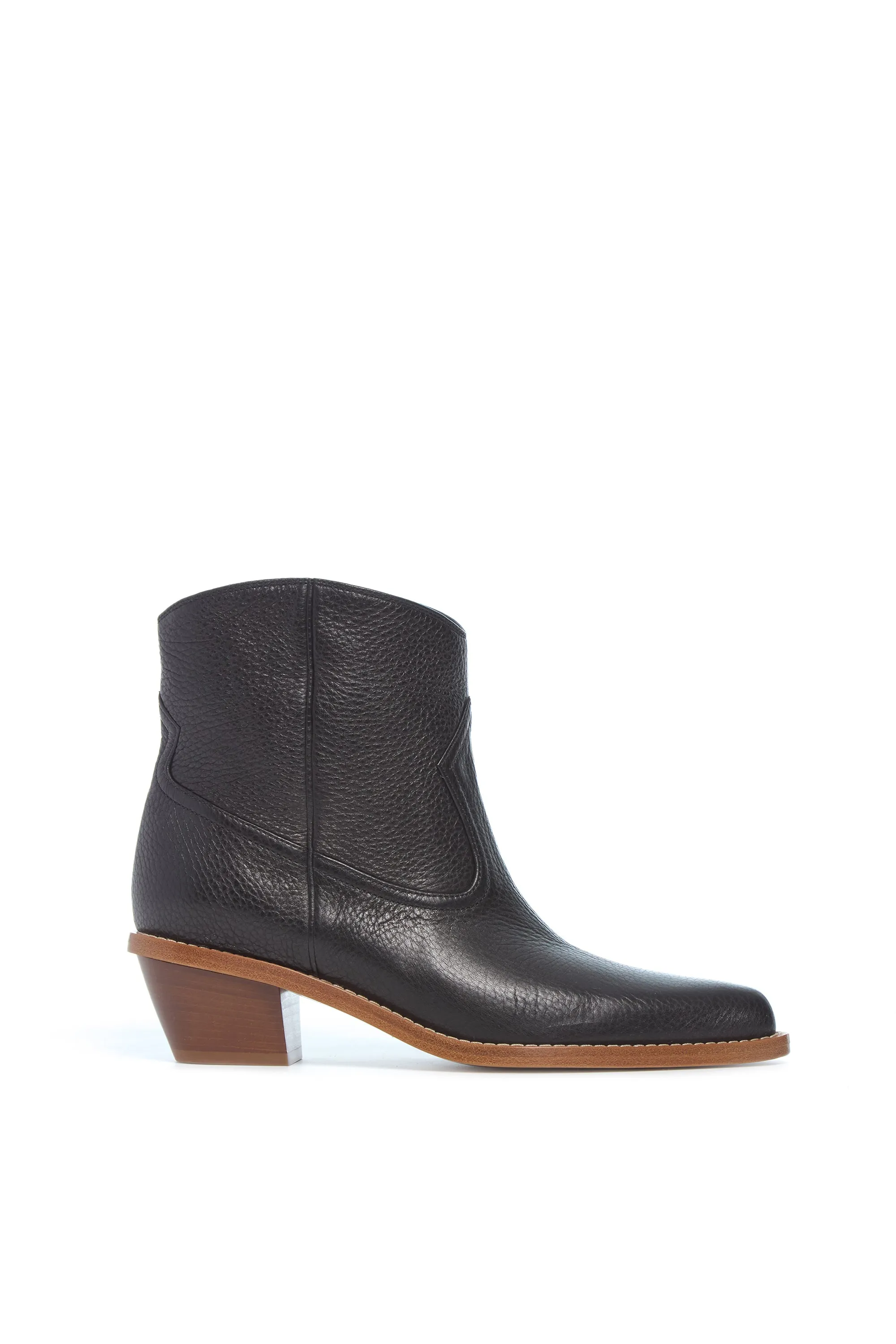 Leduc Ankle Boot in Black Textured Leather