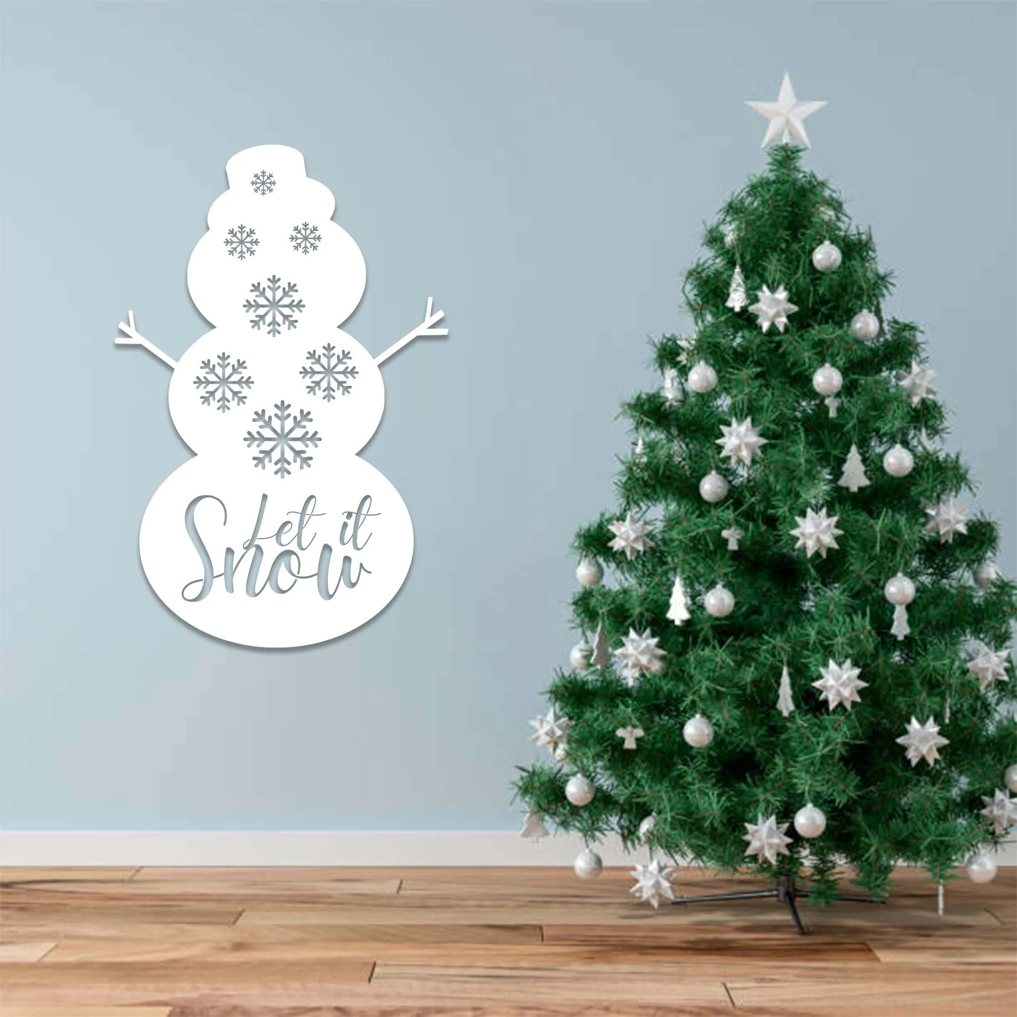 Let It Snow Snowman - Metal Wall Art