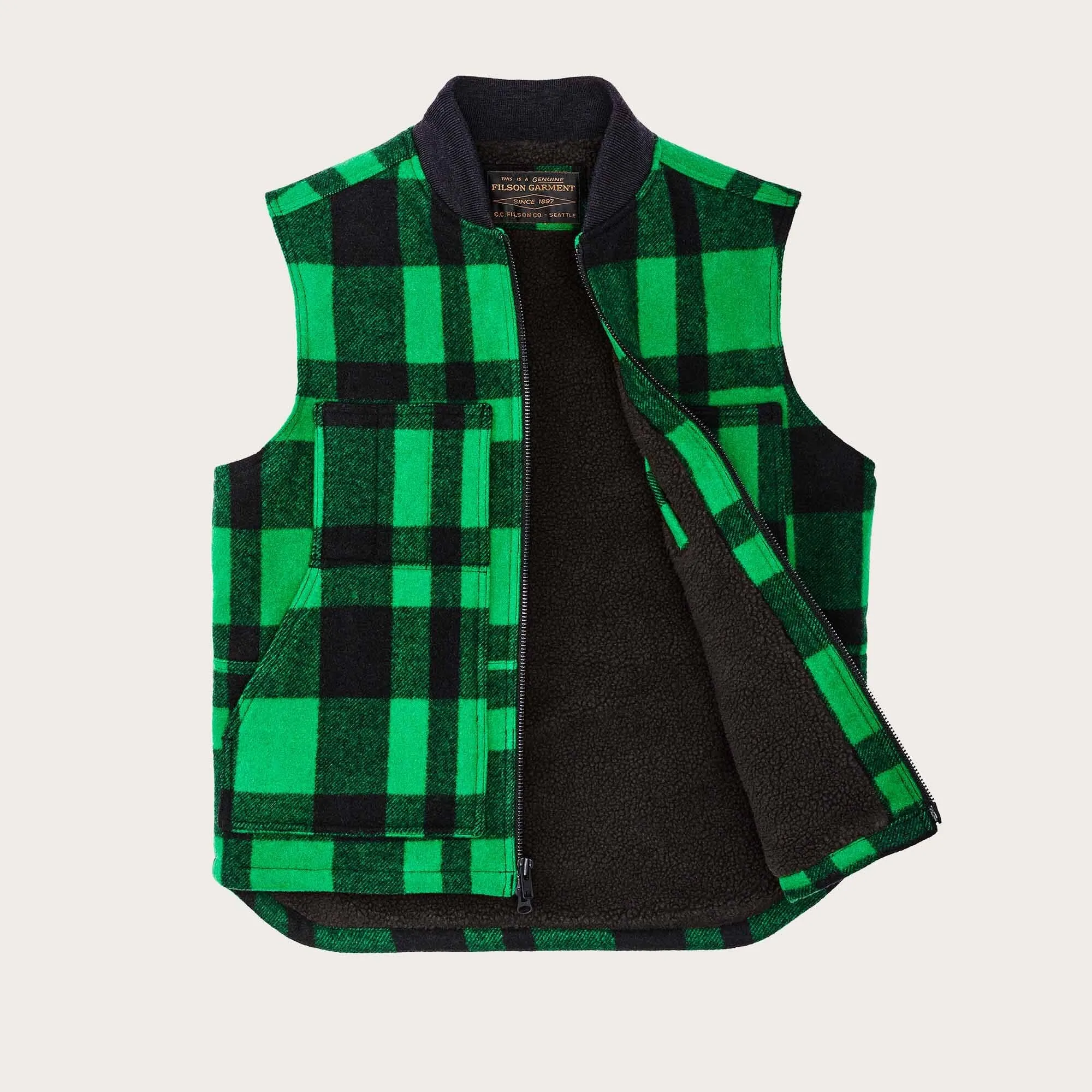 LINED MACKINAW WOOL WORK VEST