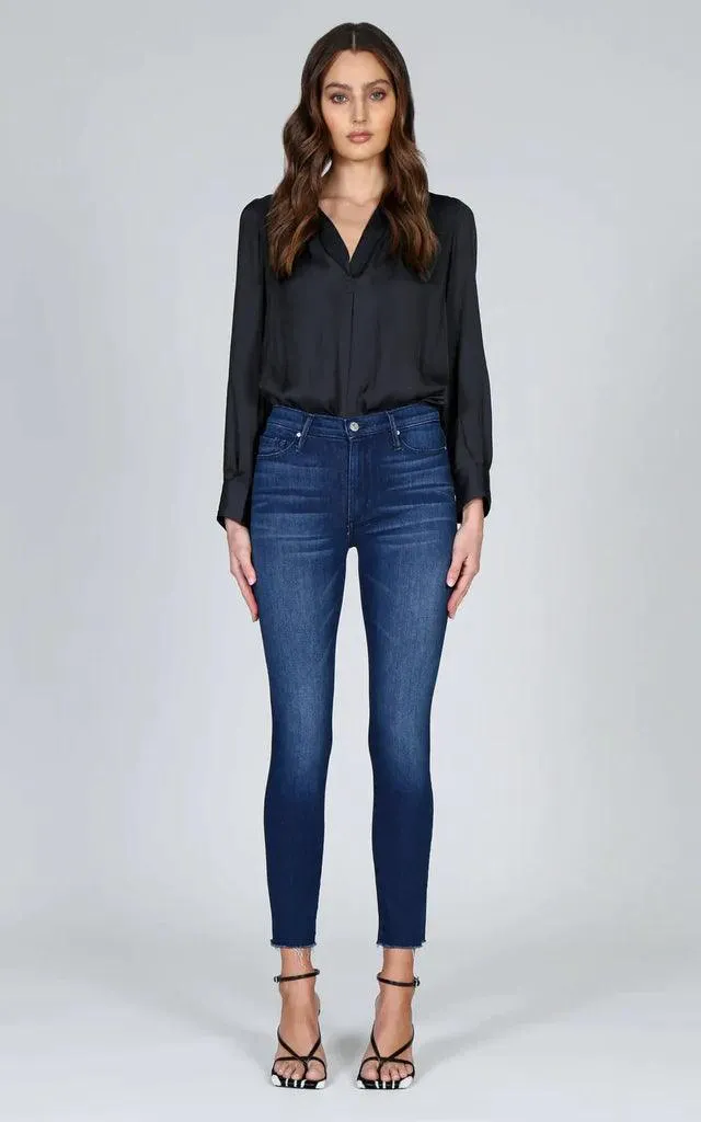 Make It Stop Carmen High Rise Ankle Fray Jeans by Black Orchid