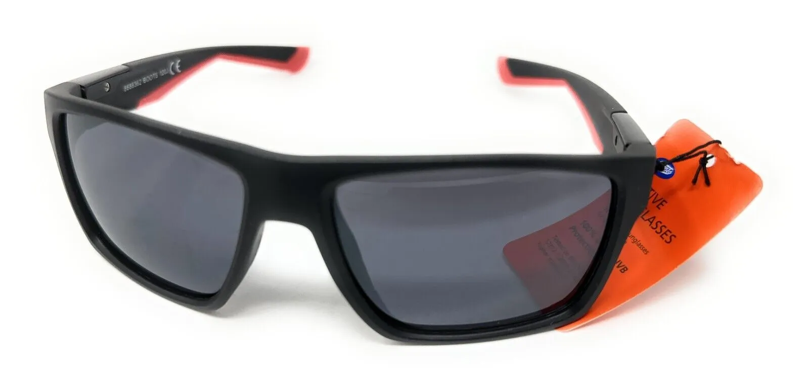 Men's Active Sunglasses Black Sports Style Red Arms Boots 120J