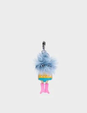 Monster Charm - Cameo Blue Synthetic Fur and Bubblegum Pink Leather Boots