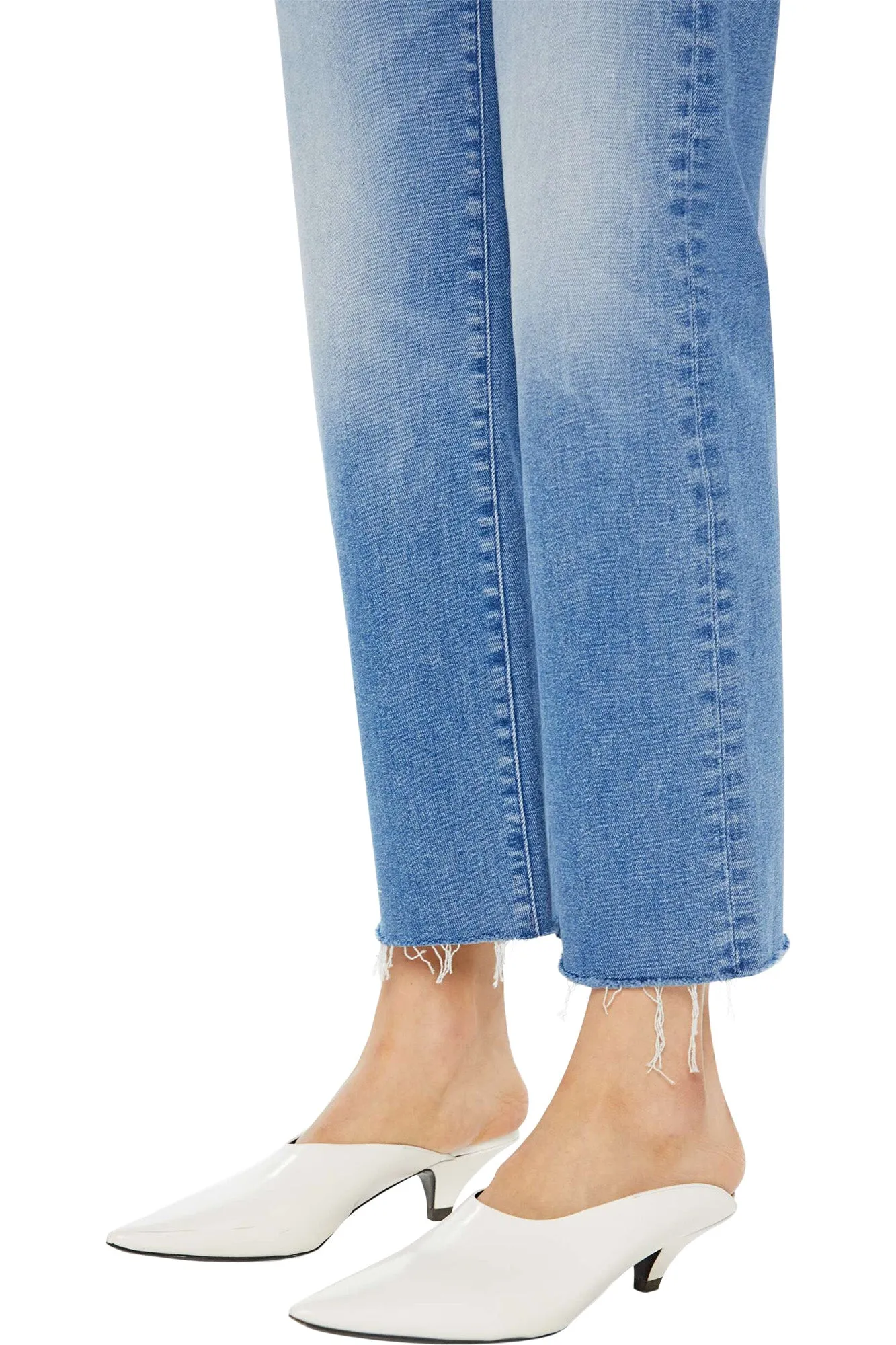 MOTHER Denim Mid Rise Rambler Zip Ankle in Enjoy the Ride