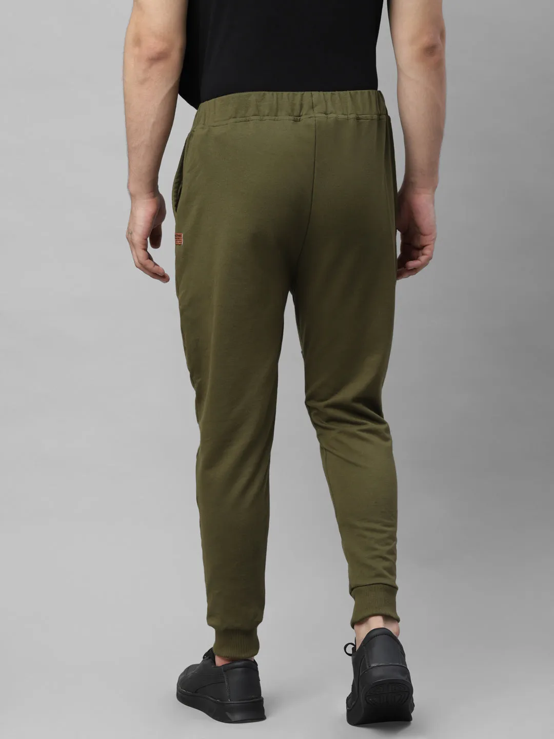 Navy Blue and Olive Green Cut & Sew Ankle Length Regular Fit Terry Jogger - Pack of 2