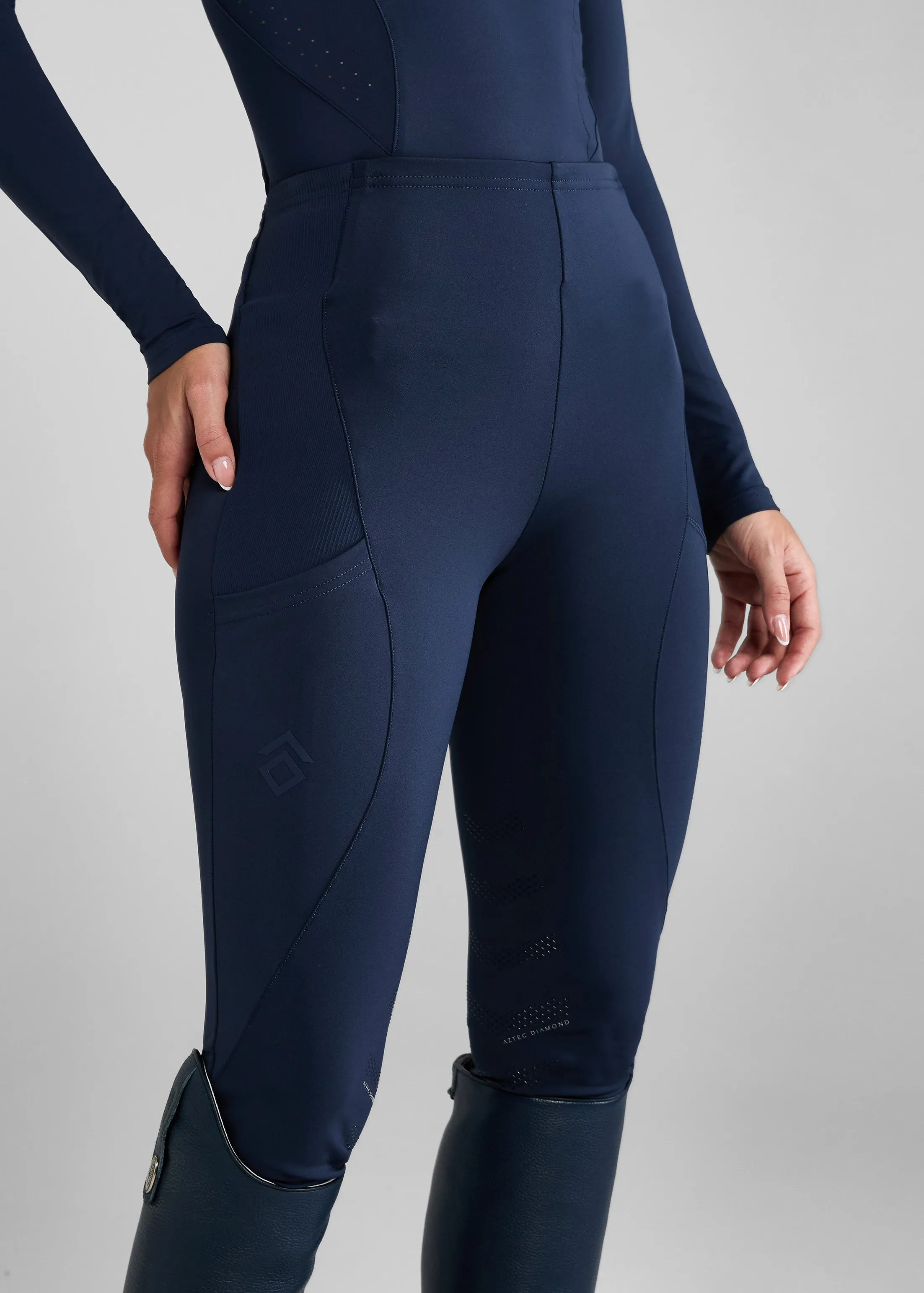 Navy Core Leggings Knee Grip