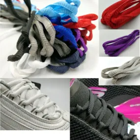 Oval Trainer Laces Shoelaces Coloured Semi Round Laces Boots 7mm Chunky Pair