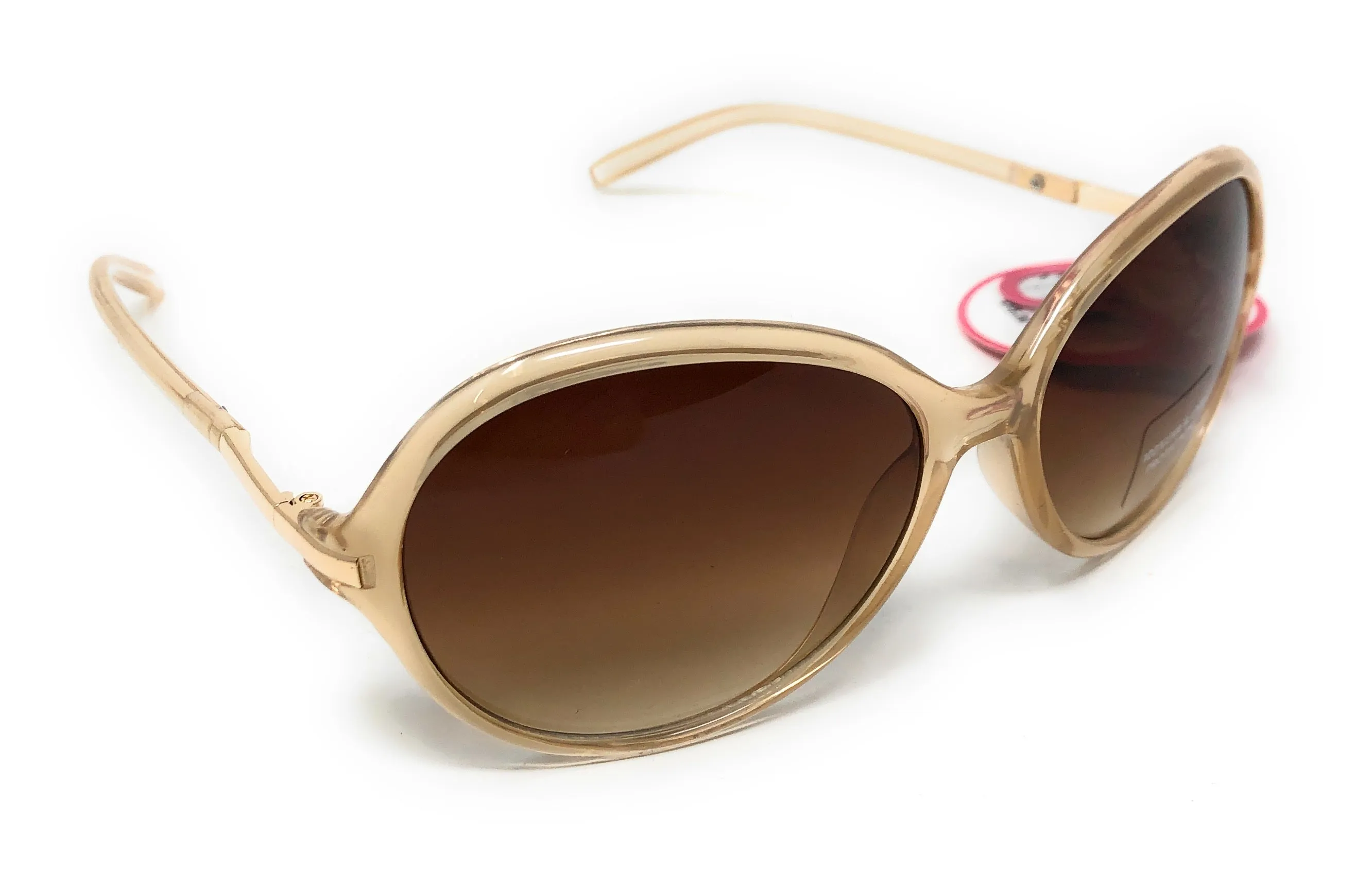 Oversized Women's Sunglasses by Boots (model 135I) Translucent Gold Frame and Brown Lenses with full UV Protection