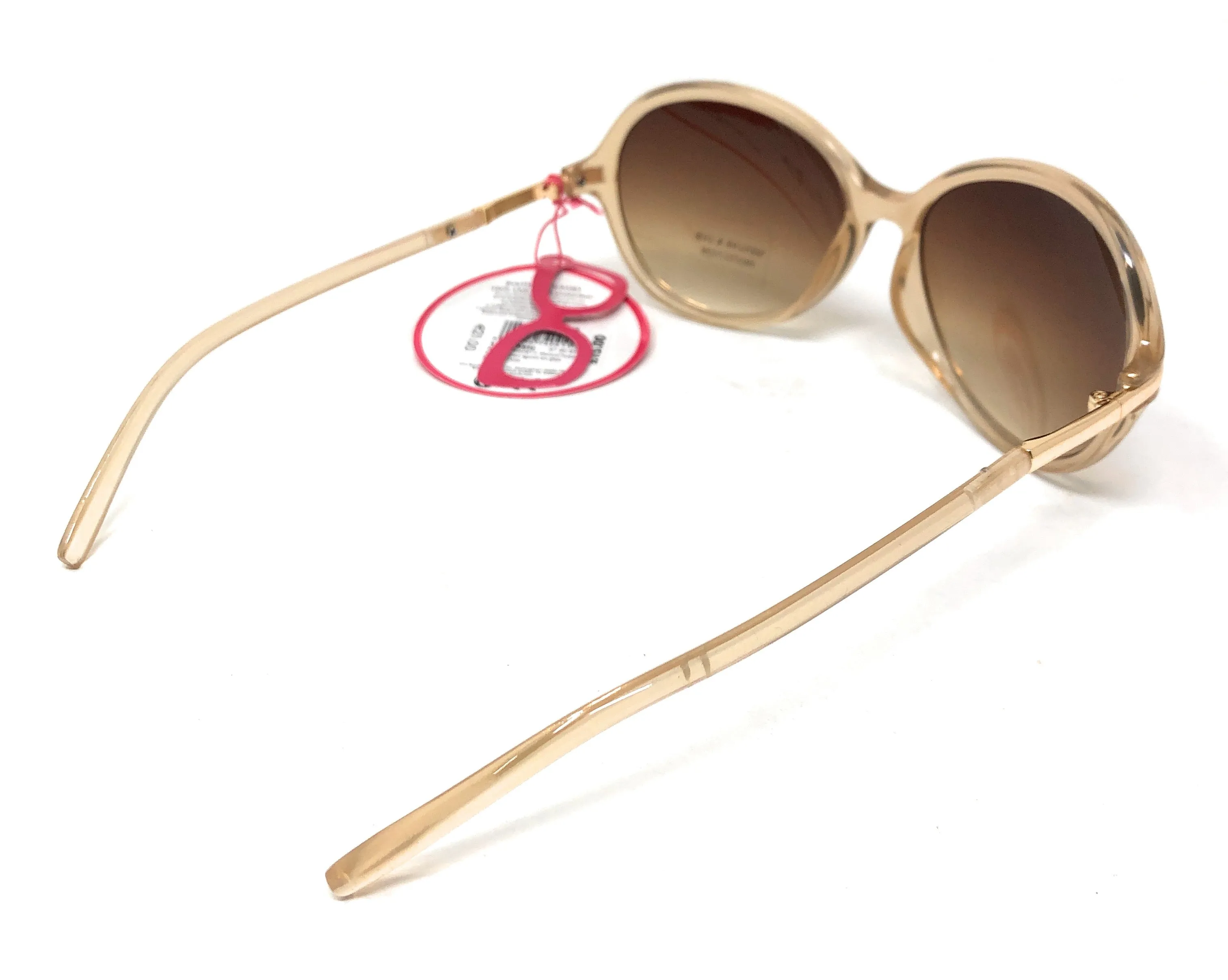 Oversized Women's Sunglasses by Boots (model 135I) Translucent Gold Frame and Brown Lenses with full UV Protection