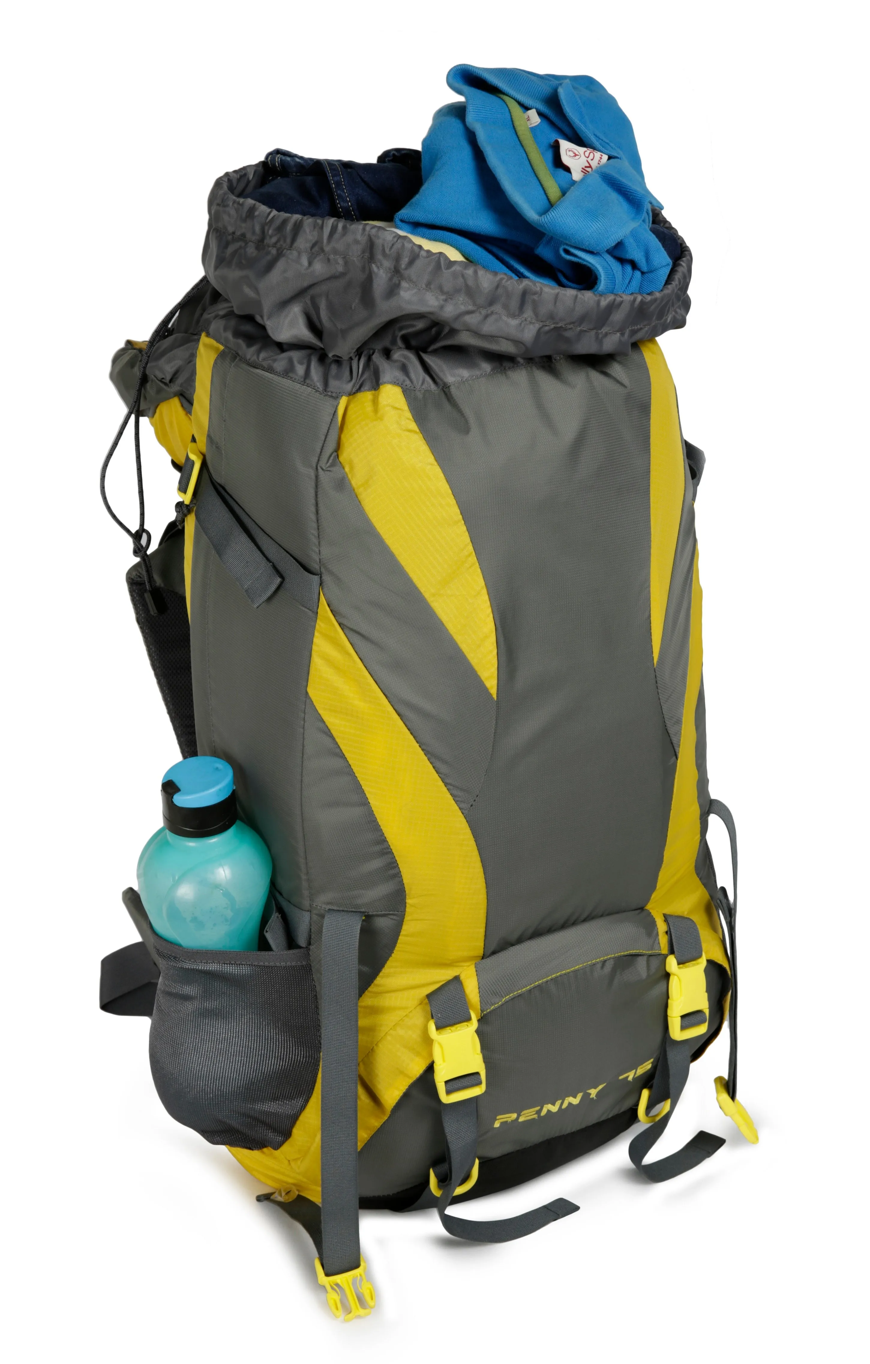 Penny 75L Yellow Gry Rucksack with Rain Cover