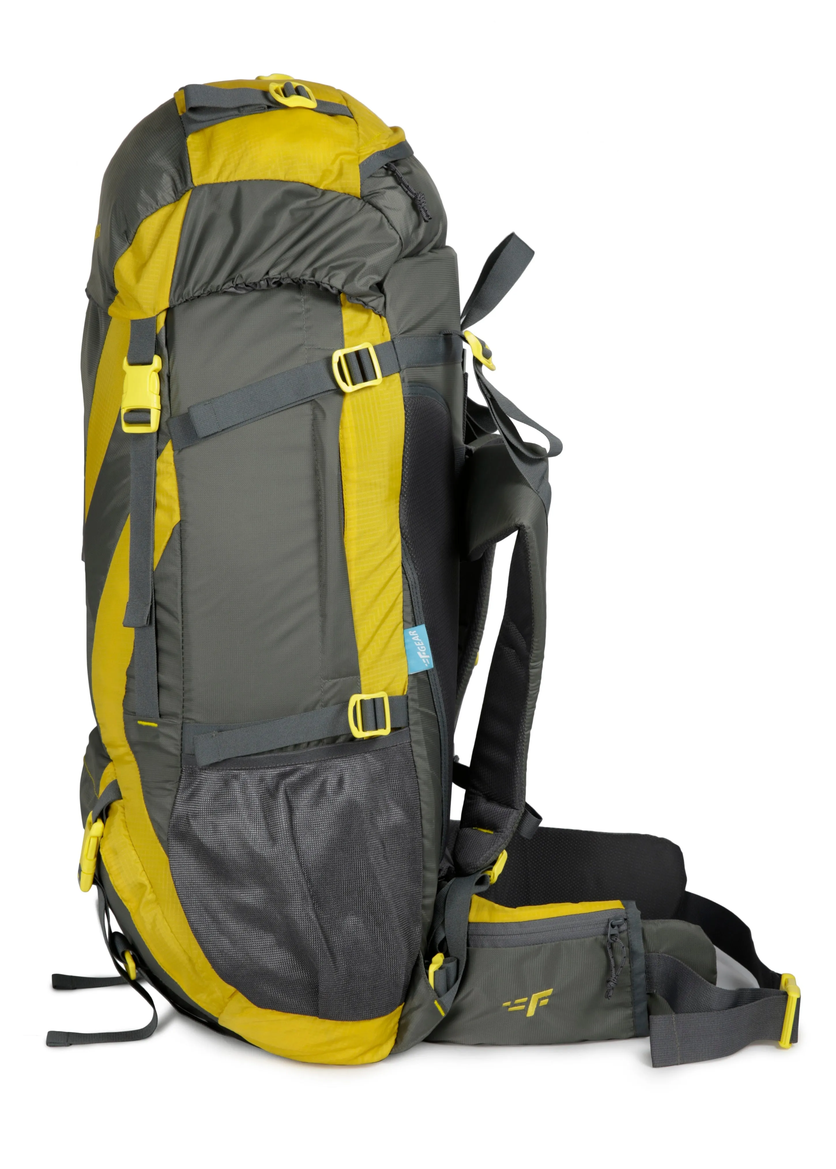 Penny 75L Yellow Gry Rucksack with Rain Cover