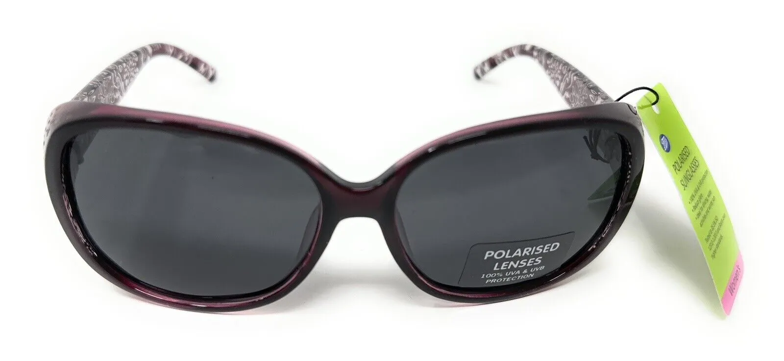 Polarised Sunglasses Ladies Floral Burgundy Frame by Boots 073J