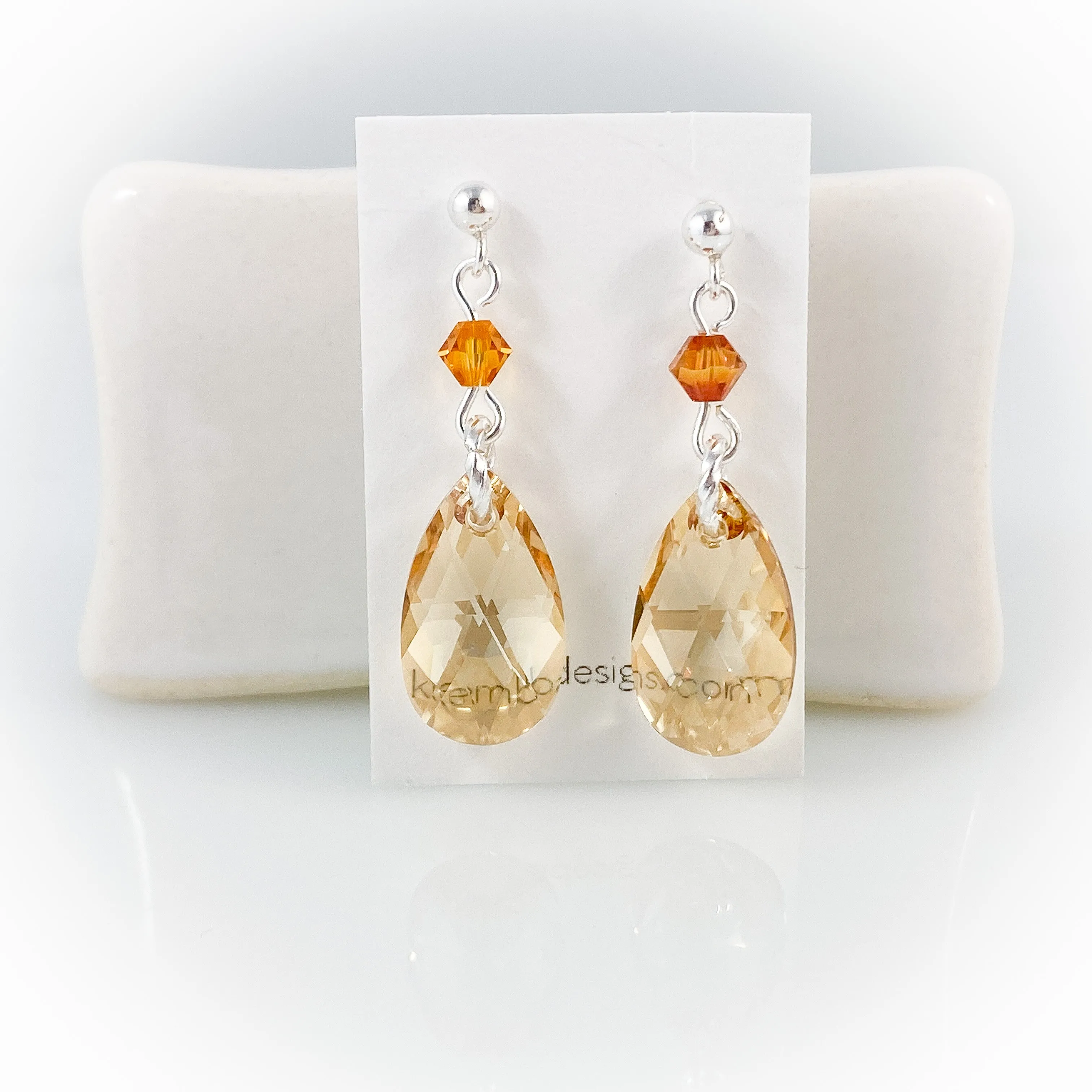 "Crystal Rain" (Champagne) Earrings