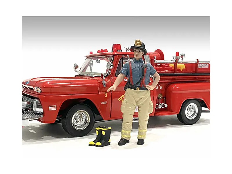 "Firefighters" Getting Ready Figure with Boots Accessory for 1/18 Scale Models by American Diorama