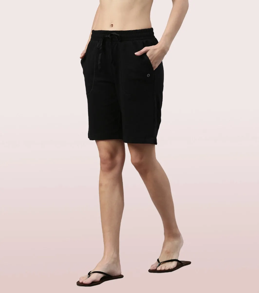 Relax Bermuda | Knee Length Shorts With Adjustable Waistband & Pockets