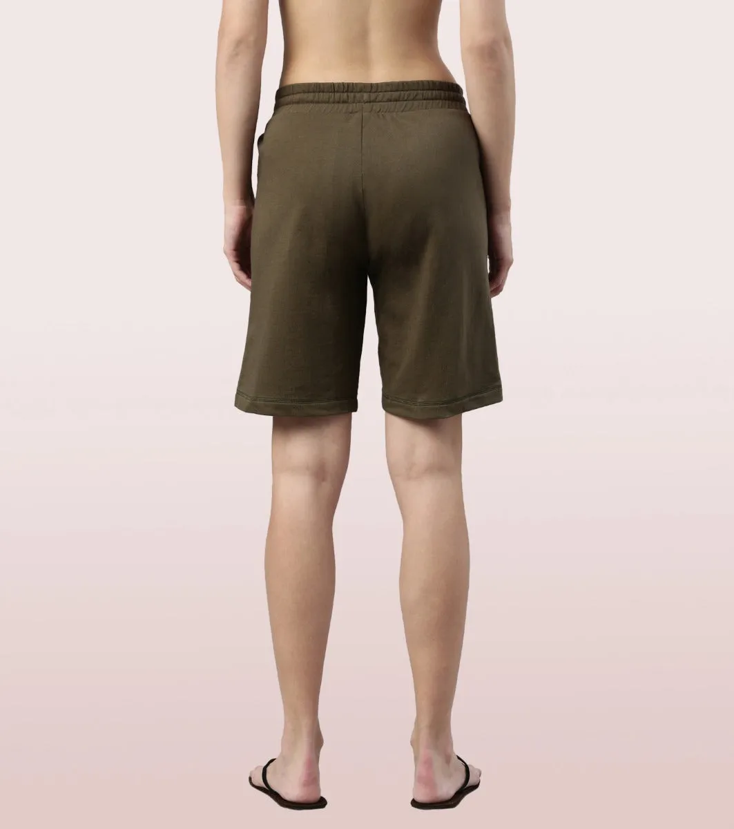 Relax Bermuda | Knee Length Shorts With Adjustable Waistband & Pockets