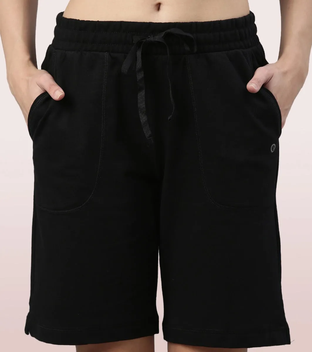 Relax Bermuda | Knee Length Shorts With Adjustable Waistband & Pockets