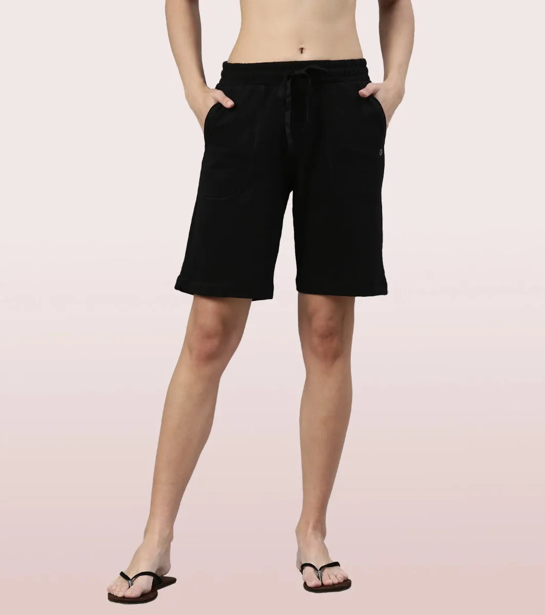 Relax Bermuda | Knee Length Shorts With Adjustable Waistband & Pockets