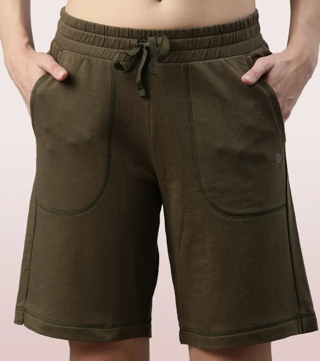 Relax Bermuda | Knee Length Shorts With Adjustable Waistband & Pockets