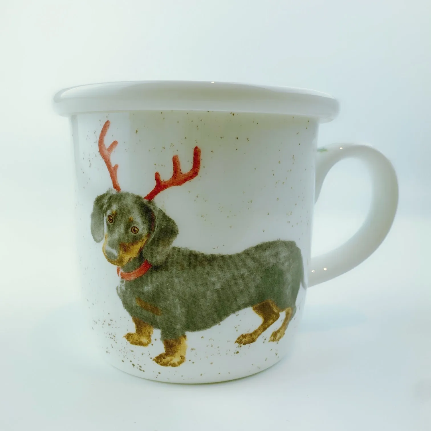 Royal Worcester Wrendale Designs Dachshund Through The Snow Mug & Coaster Set