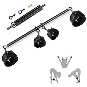 Spreader Bar Sex Toys BDSM Bondage Restraints with Handcuffs Ankle Cuffs for Couples Adults SM Games Adjustable 22-36 Inch