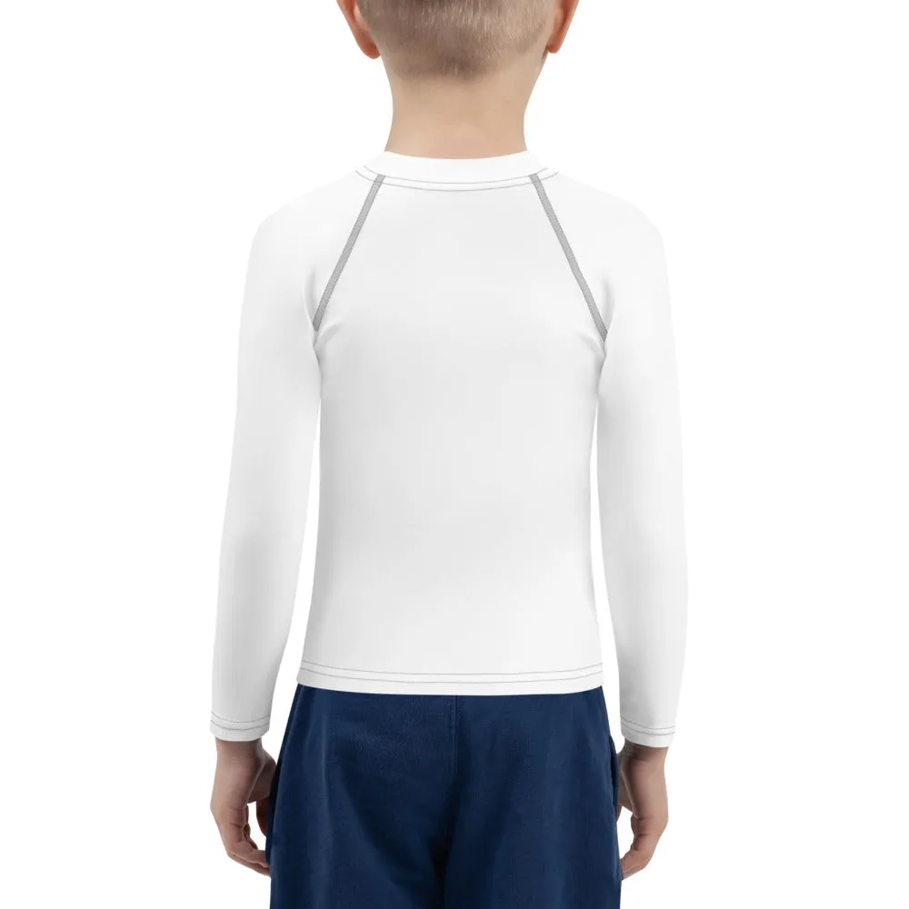 Sunrise Surfer: Solid Color Rash Guards for Little Boys - Snow