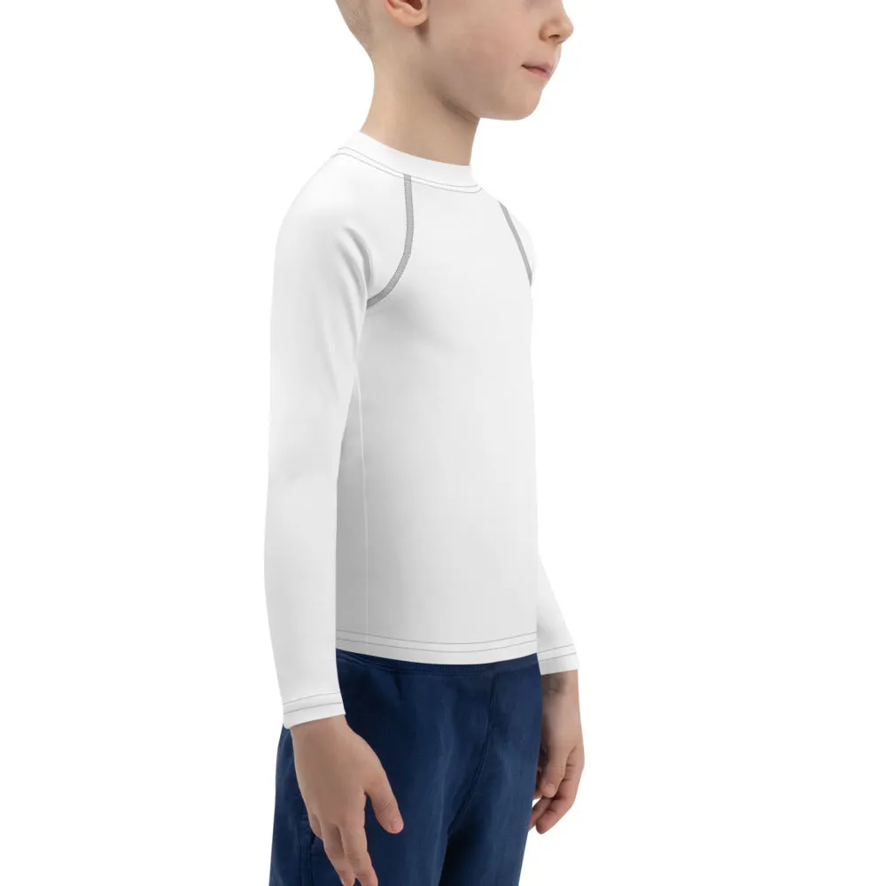 Sunrise Surfer: Solid Color Rash Guards for Little Boys - Snow