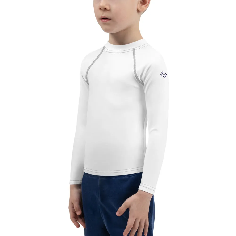 Sunrise Surfer: Solid Color Rash Guards for Little Boys - Snow