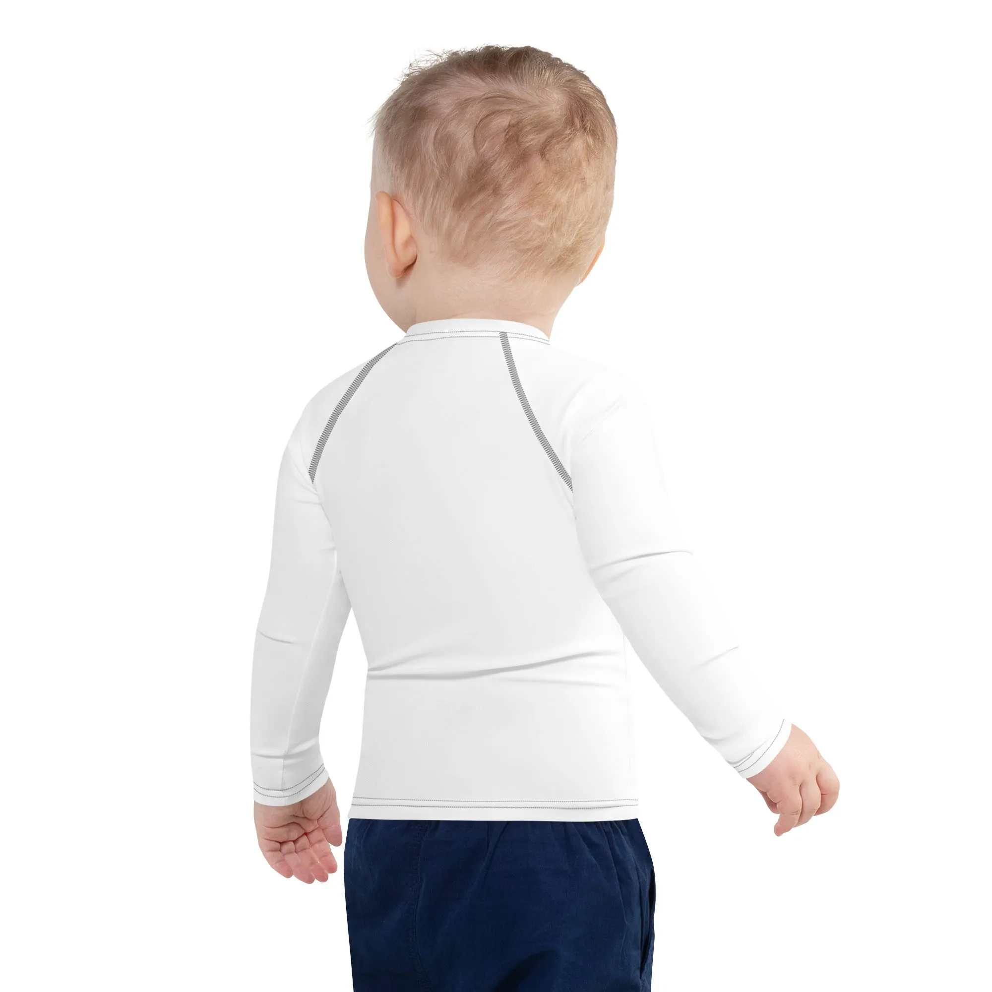 Sunrise Surfer: Solid Color Rash Guards for Little Boys - Snow