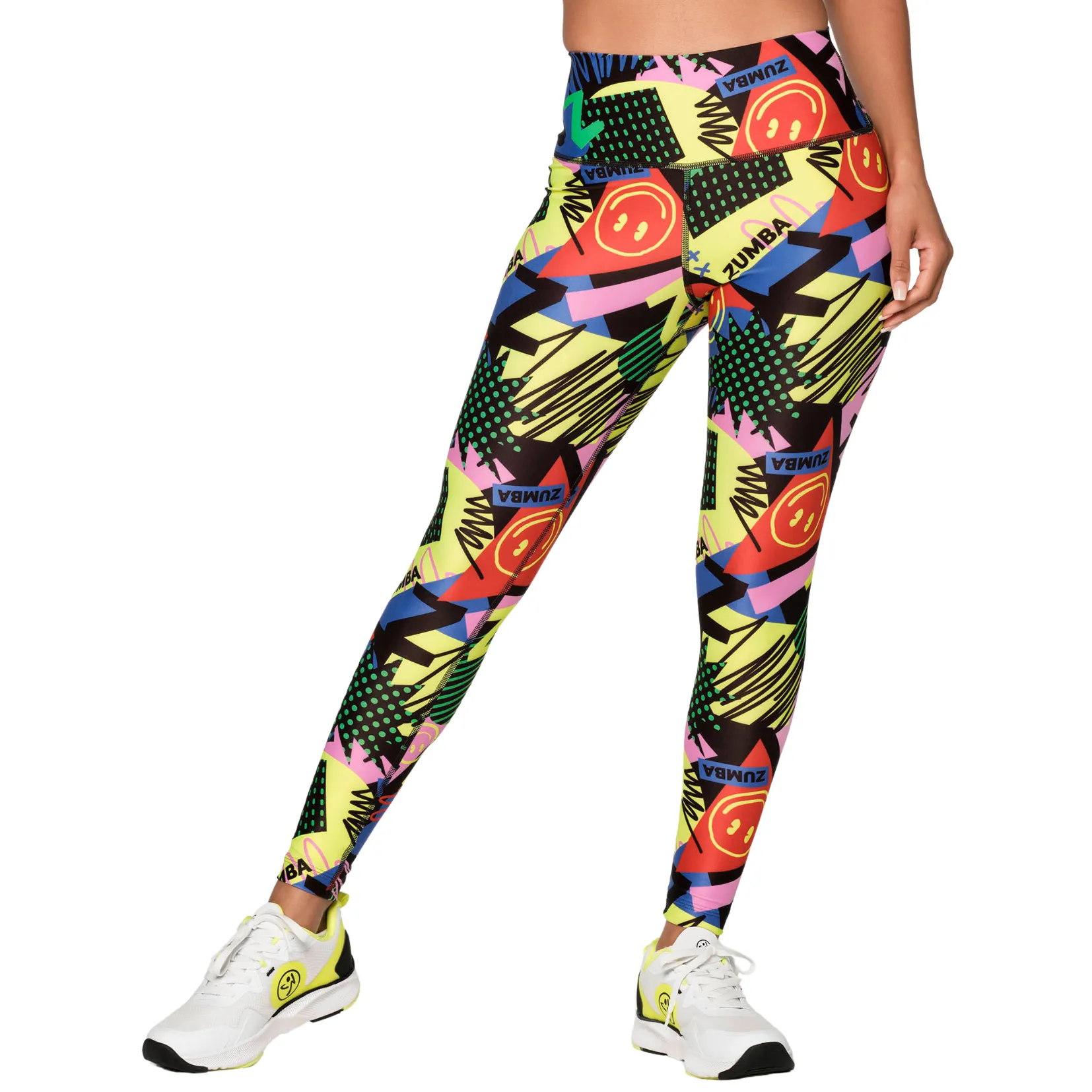 Zumba Happy And Fun High Waisted Ankle Leggings(Special Order)